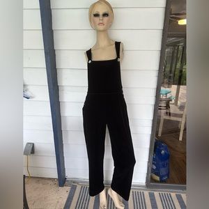 Vintage 1980’s /90’s VELVET velour Overalls Black Womans by MATCH Made In USA Sm